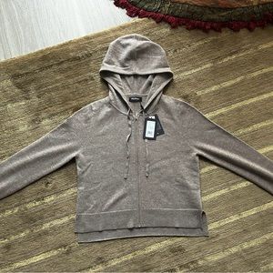 NAADAM Cashmere Cropped Zip Up Hoodie